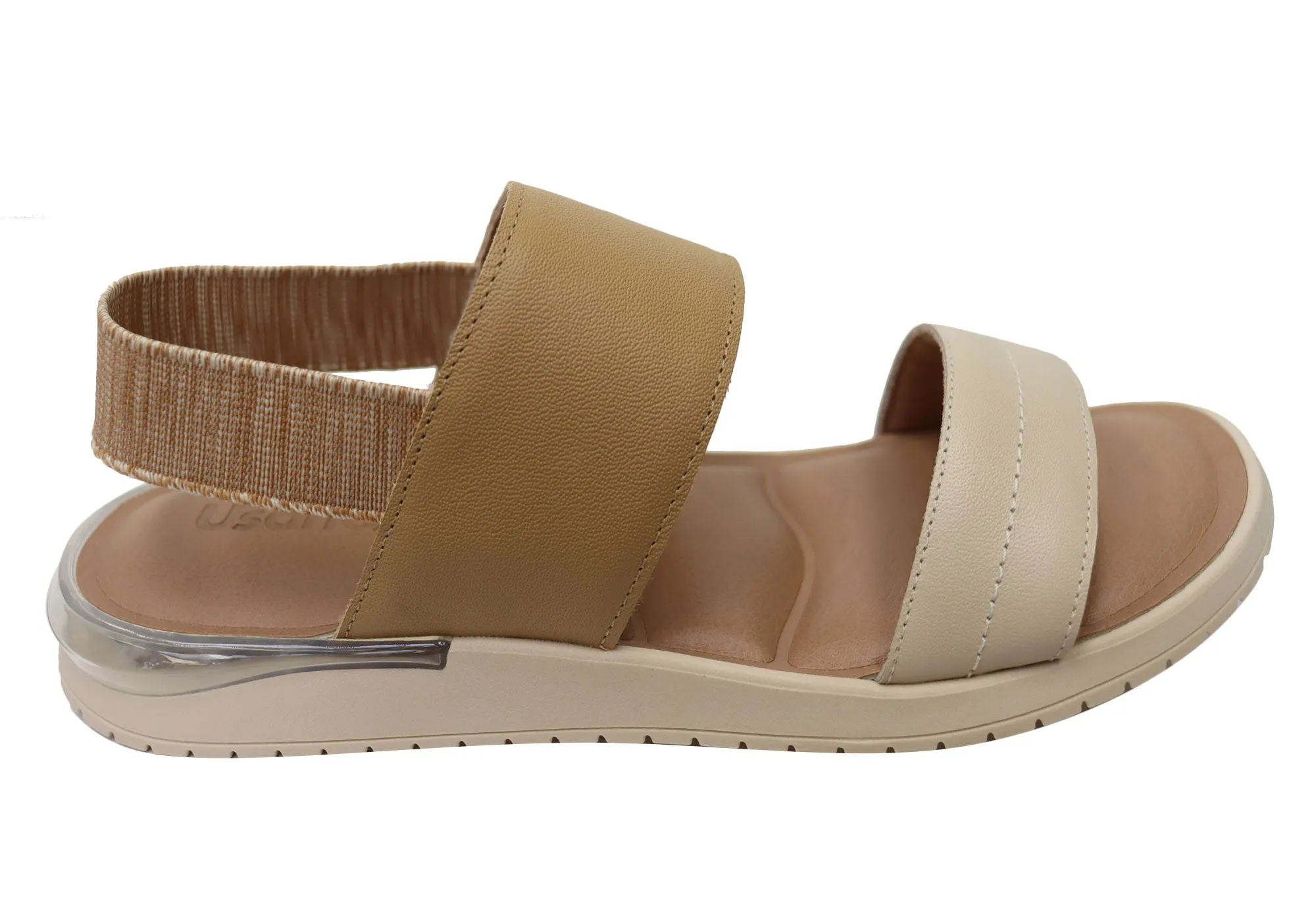 Lightweight Footwear Free Movement Usaflex Villa Womens Comfortable Leather Sandals Made In Brazil