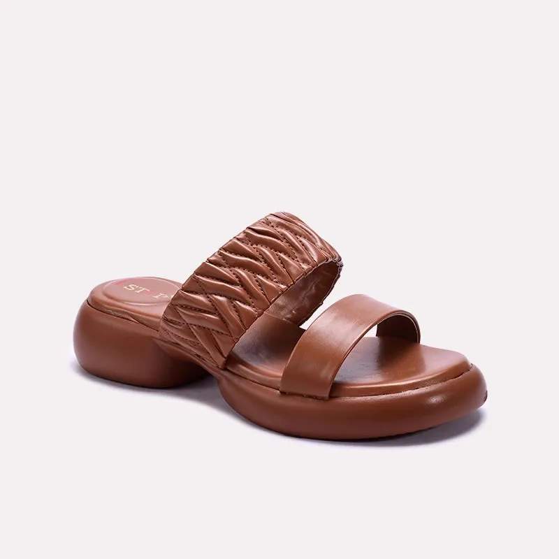 Long Lasting Easy to Wear Mustard Chunky Casual Slippers 0412899