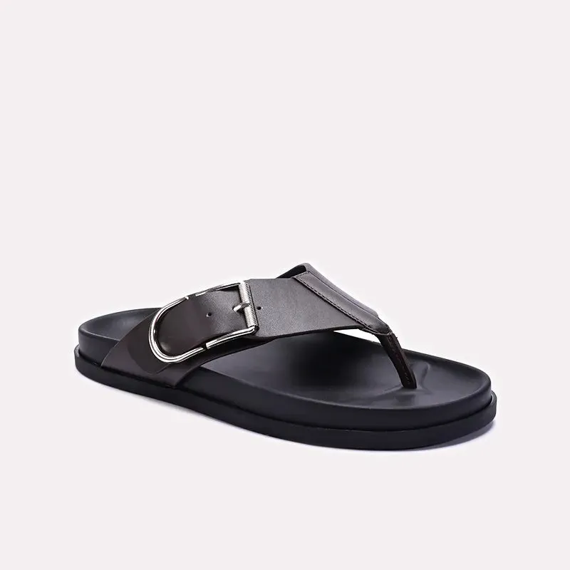 Comfortable Sockliner Adventure Footwear Mens Dark Brown Flip Flops 0151110