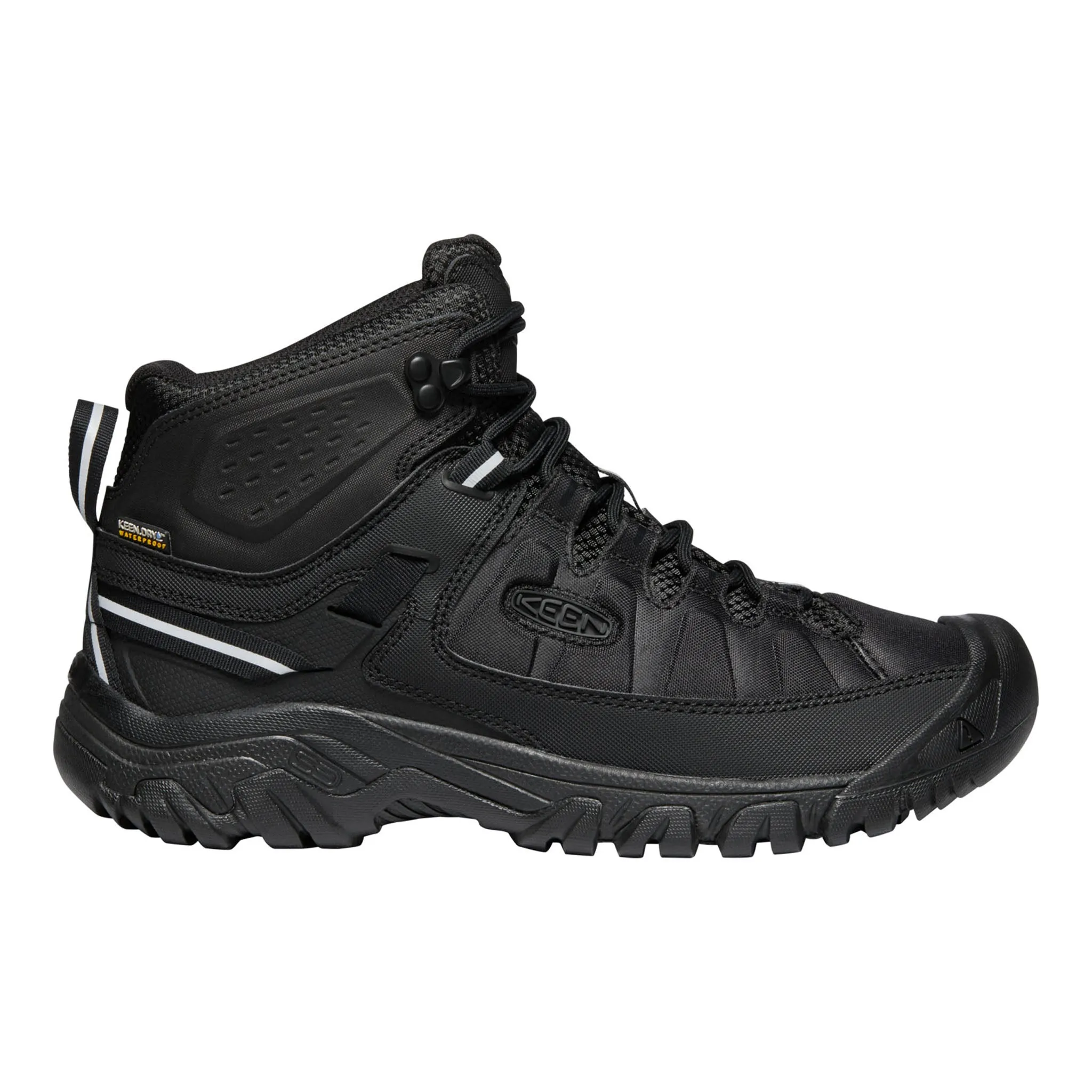 Men's Targhee Exp Mid Waterproof Black/Black Durable Build Airport Travel Slim Form