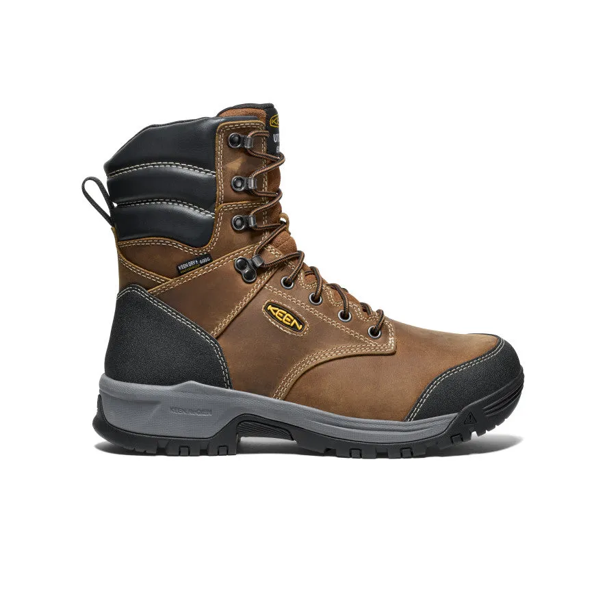 Men's Evanston 8" Insulated Waterproof Boot (Soft Toe)  |  Bison/Black Flexible Shank Grey Storm