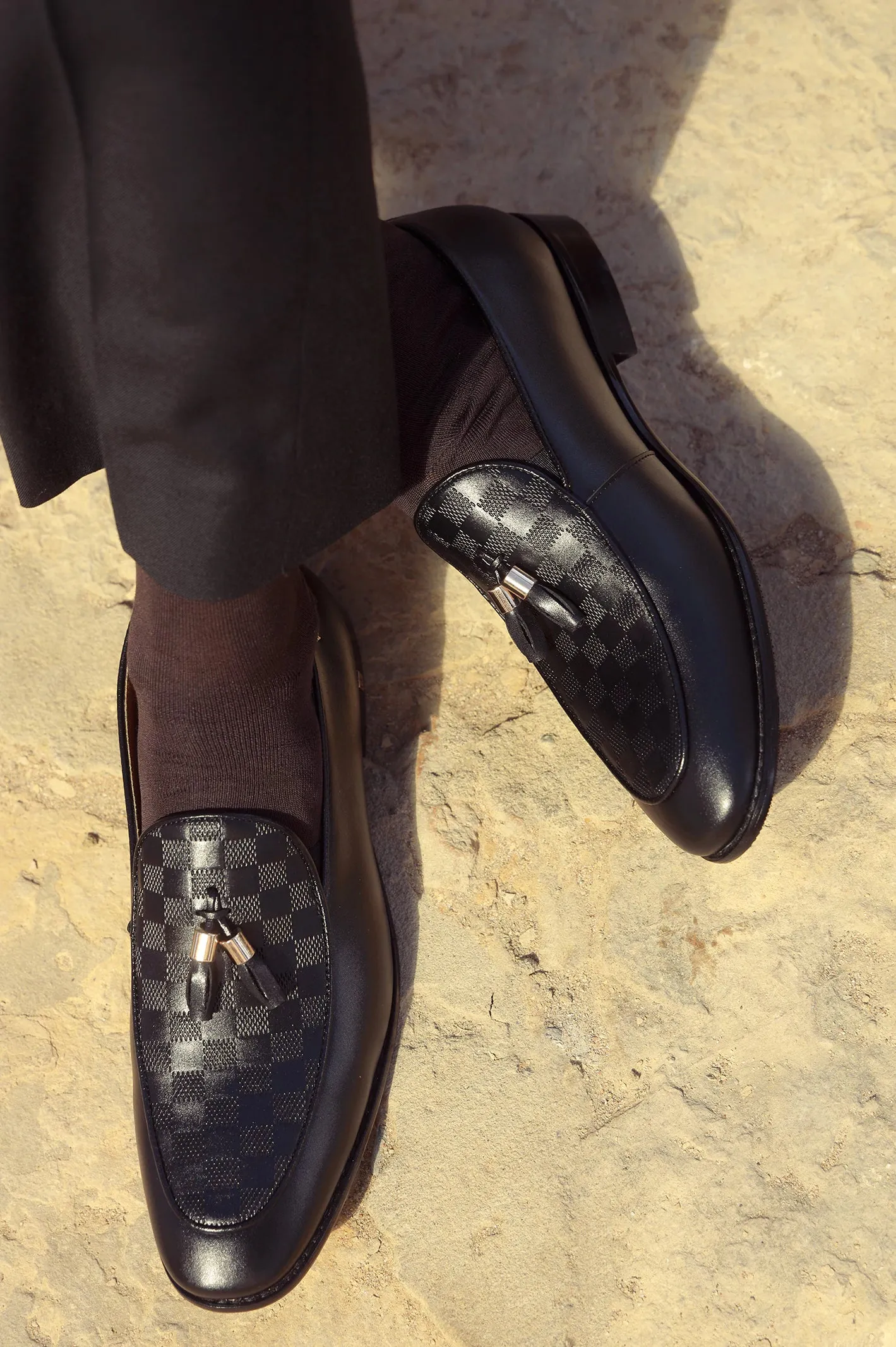 Black Formal Moccassins Shoes Soft Edge Work Uniform