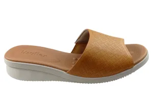 Stylish Casual Shoes Lightweight Comfort Usaflex Sunrise Womens Comfort Leather Slides  Made In Brazil