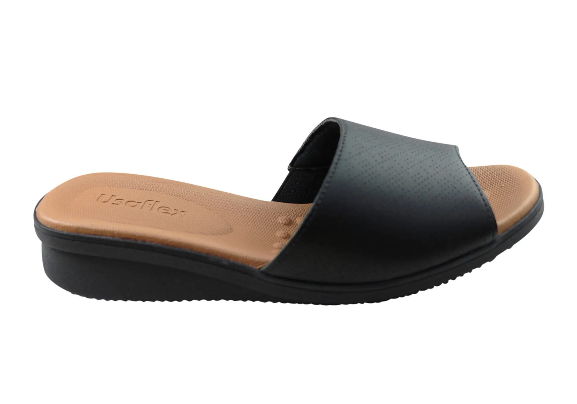 Usaflex Sunrise Womens Comfort Leather Slides  Made In Brazil Leisure Design