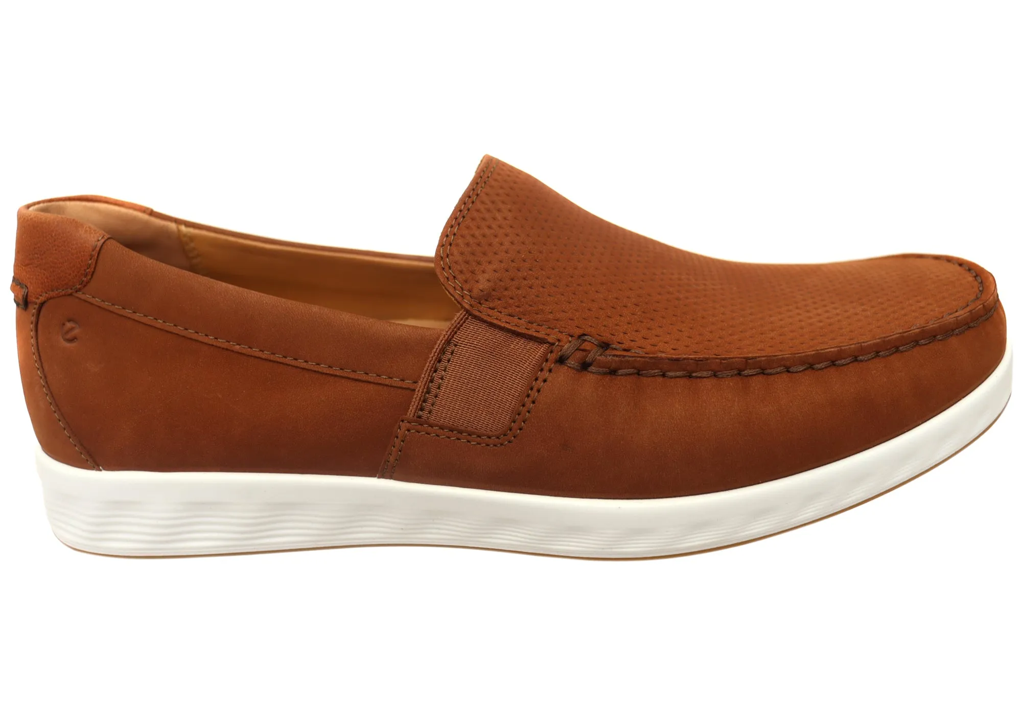 ECCO S Lite Moc Mens Nubuck Leather Moccasin Loafers All Day Fit