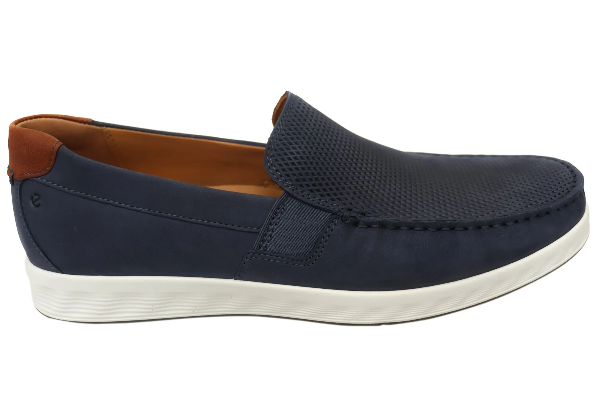 ECCO S Lite Moc Mens Nubuck Leather Moccasin Loafers River Walk Square Toe