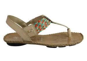 Andacco Irene Womens Comfortable Leather Sandals Made In Brazil Single Strap Casual Style