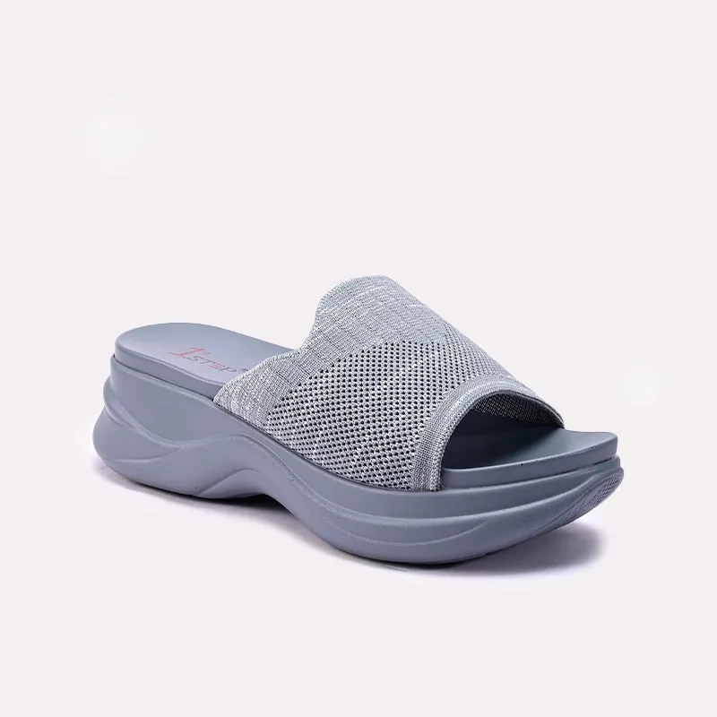 Womens Blue Chunky Slippers 0413309 Flexible Wear