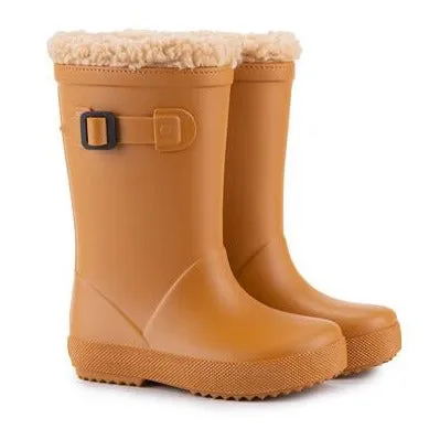 slim fit work mode Igor Boy's & Girl's Splash Euri Borreguito Lined Rain Boots, Caramelo