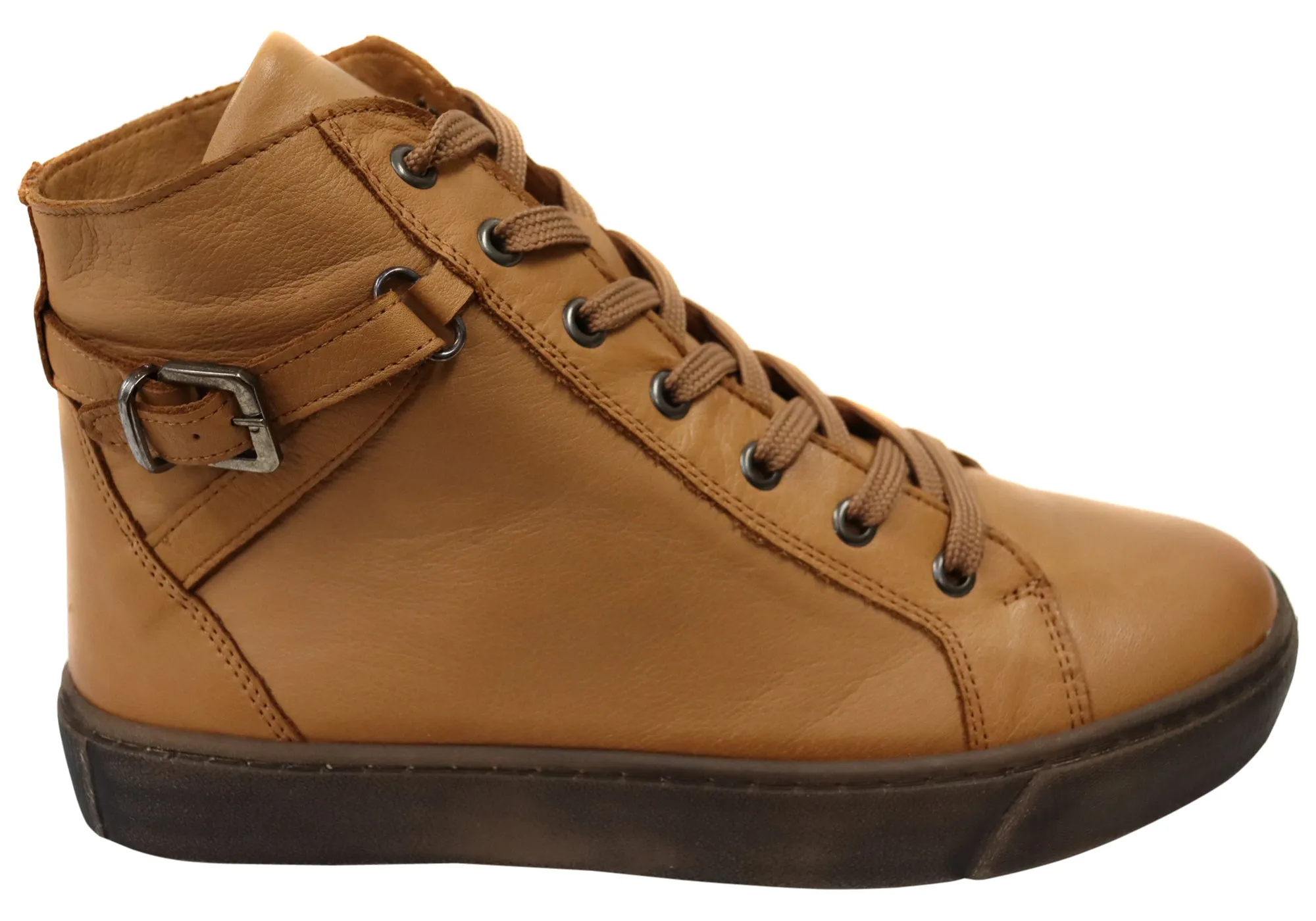 Orizonte Camora Womens European Comfortable Leather Ankle Boots No Tie Breathable Interior