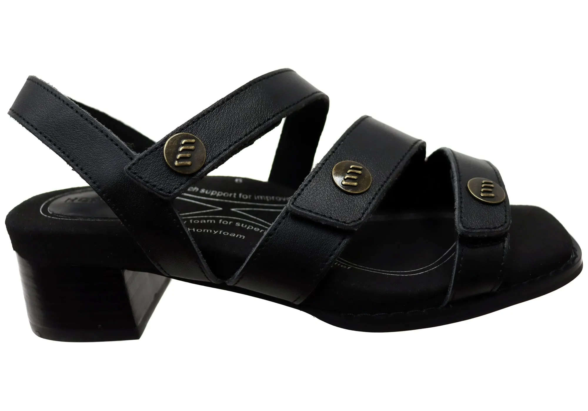 Homyped Kelsi Criss Cross Womens Comfortable Leather Low Heel Sandals Cozy Choice Lightweight Base