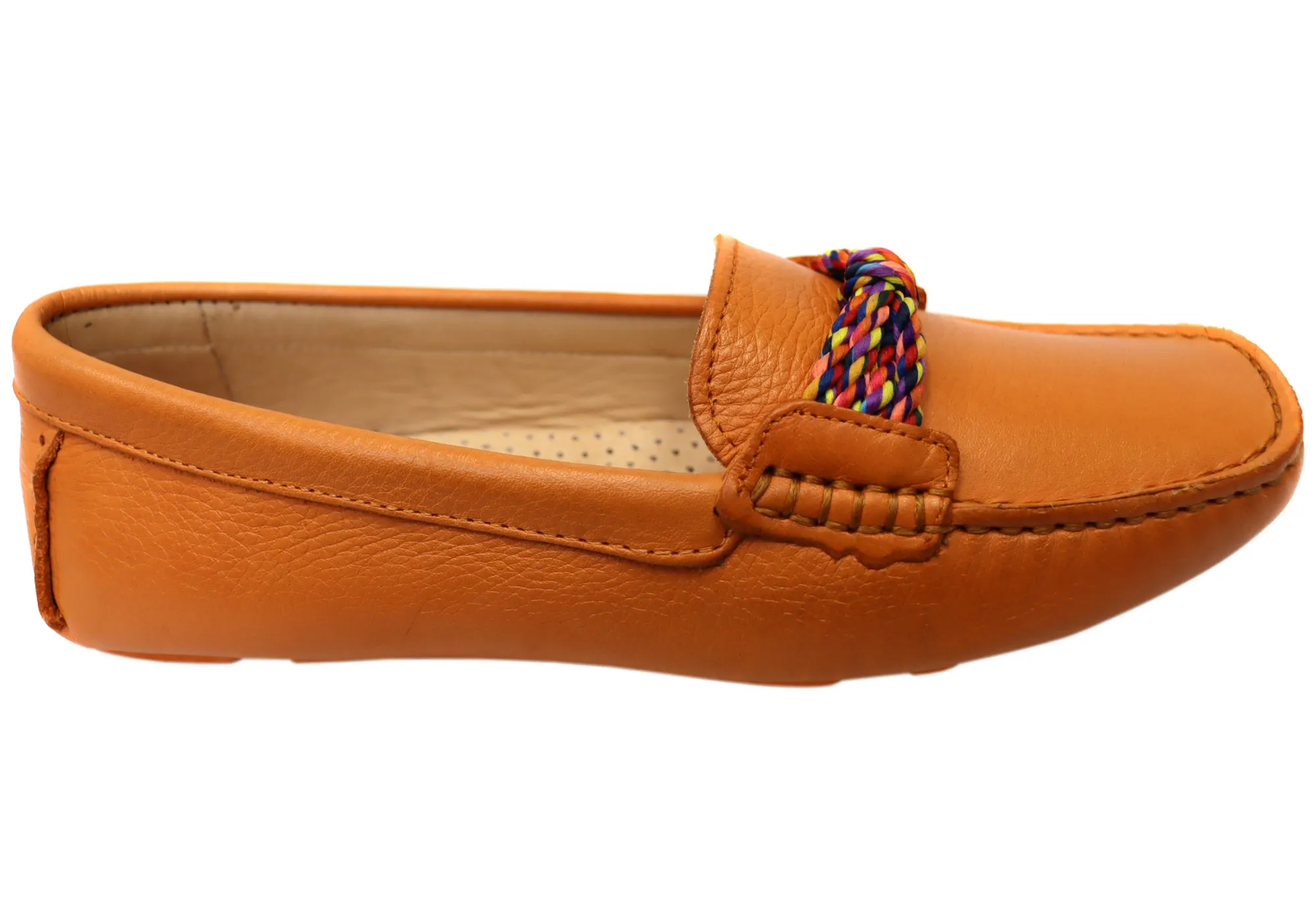 Savelli Erin Womens Comfortable Leather Loafers Shoes Made In Brazil Road grip Leg Long