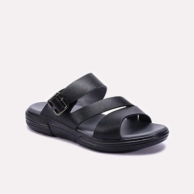 Flat Design Mens Black Casual Slippers 0151117