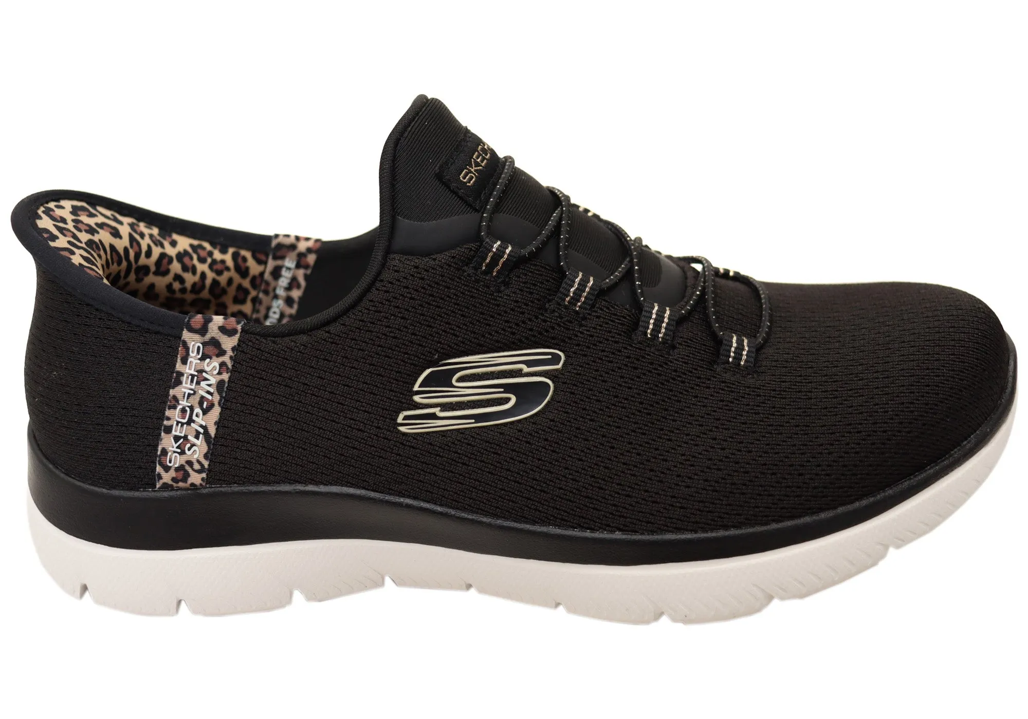 Velvet Rich Skechers Womens Slip Ins Summits Leopard Chic Comfortable Shoes