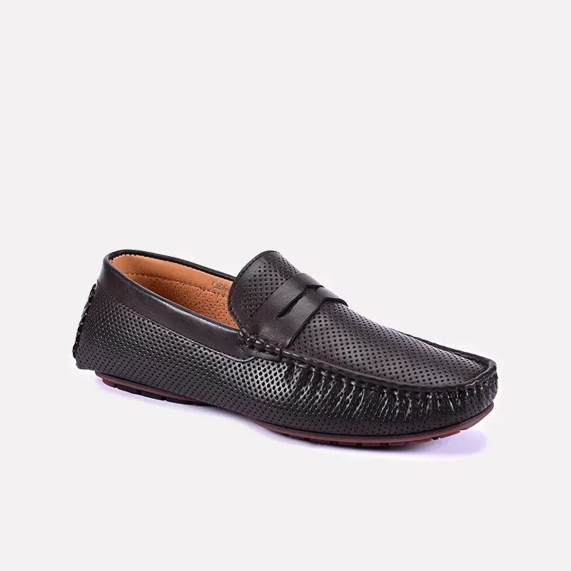 Pet Walk Animal Touch Stanley Brown Perforated Penny Loafers 0130831