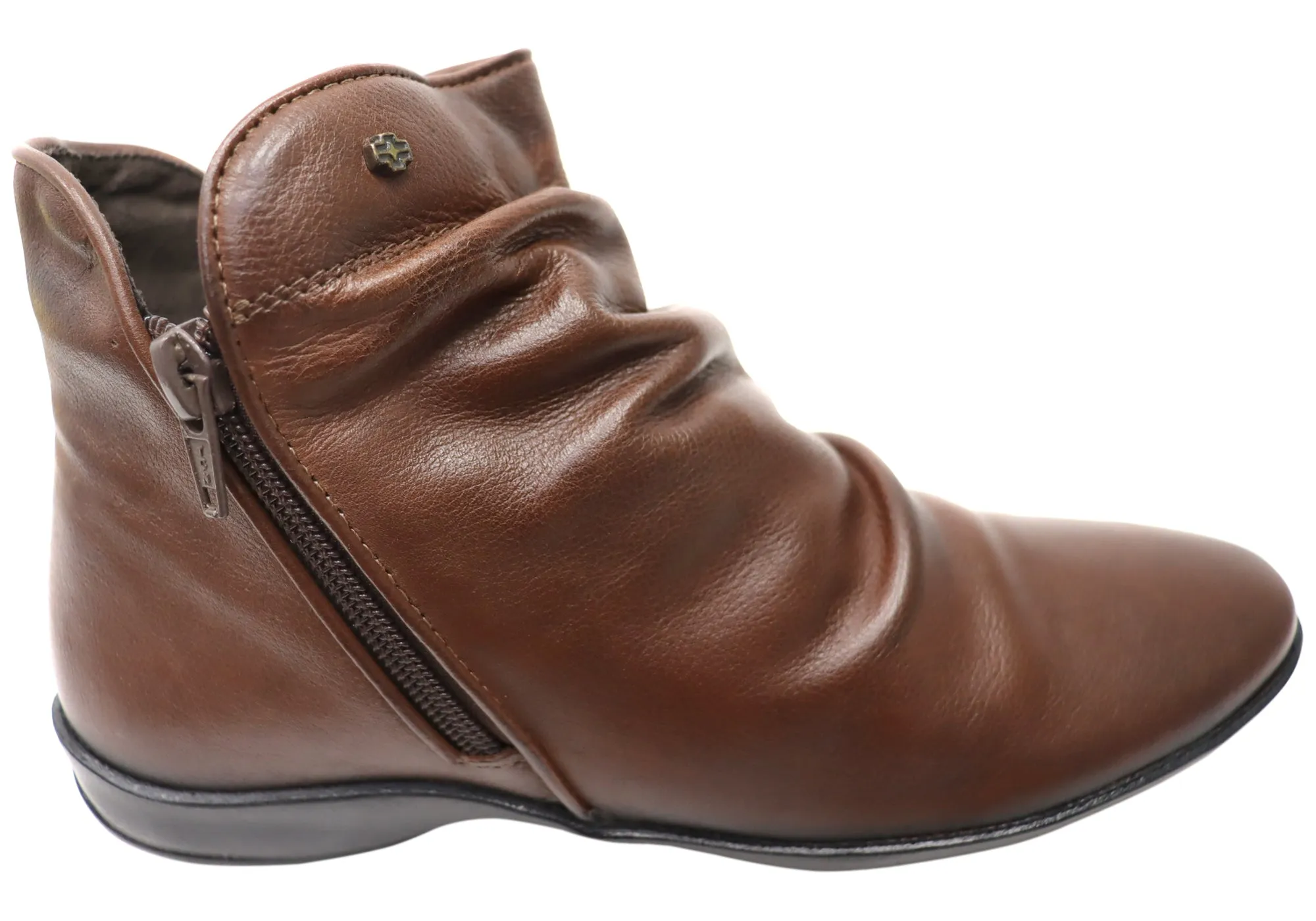 Cold Trek Smart Footwear Perlatto Linda Womens Comfortable Leather Ankle Boots Made In Brazil