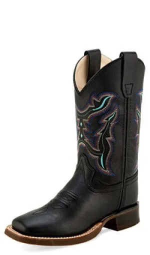 Shock Absorbing Functional Minimalist Waterproof Morning Walk Old West Black Square Toe Children's Boot