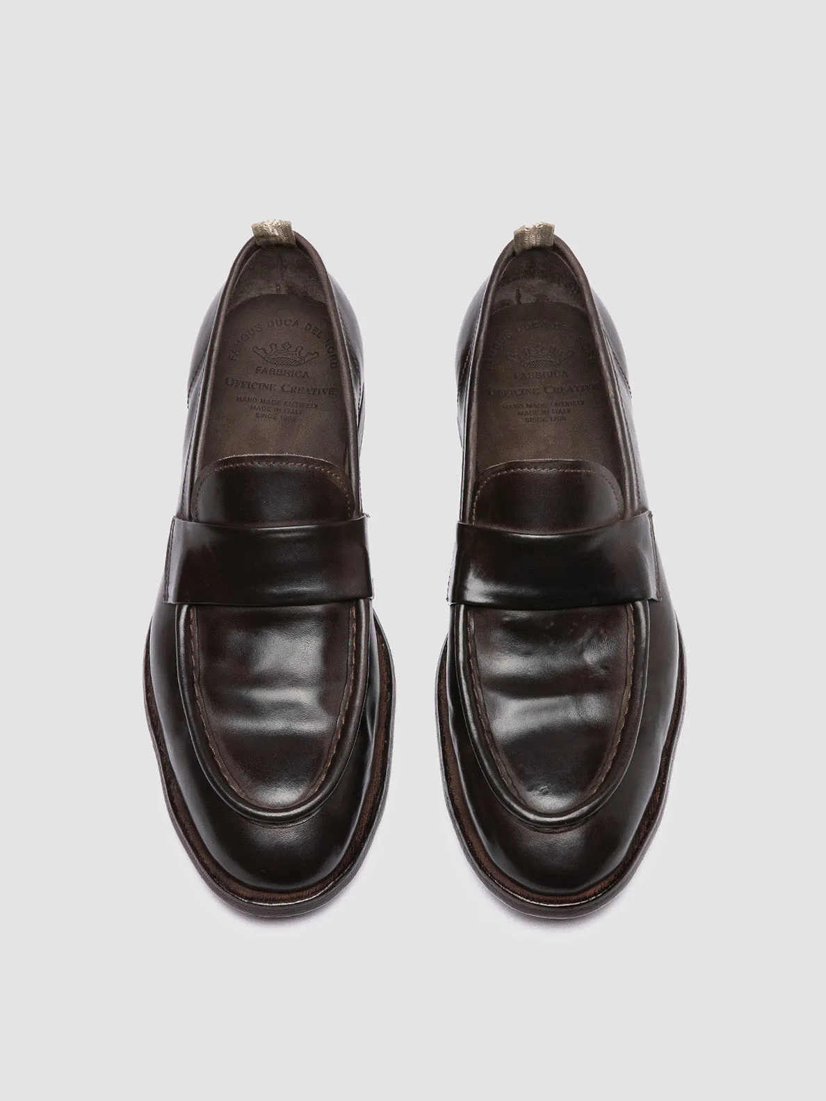 SOUND 001 - Brown Leather Penny Loafers mesh ventilation Breath Layer
