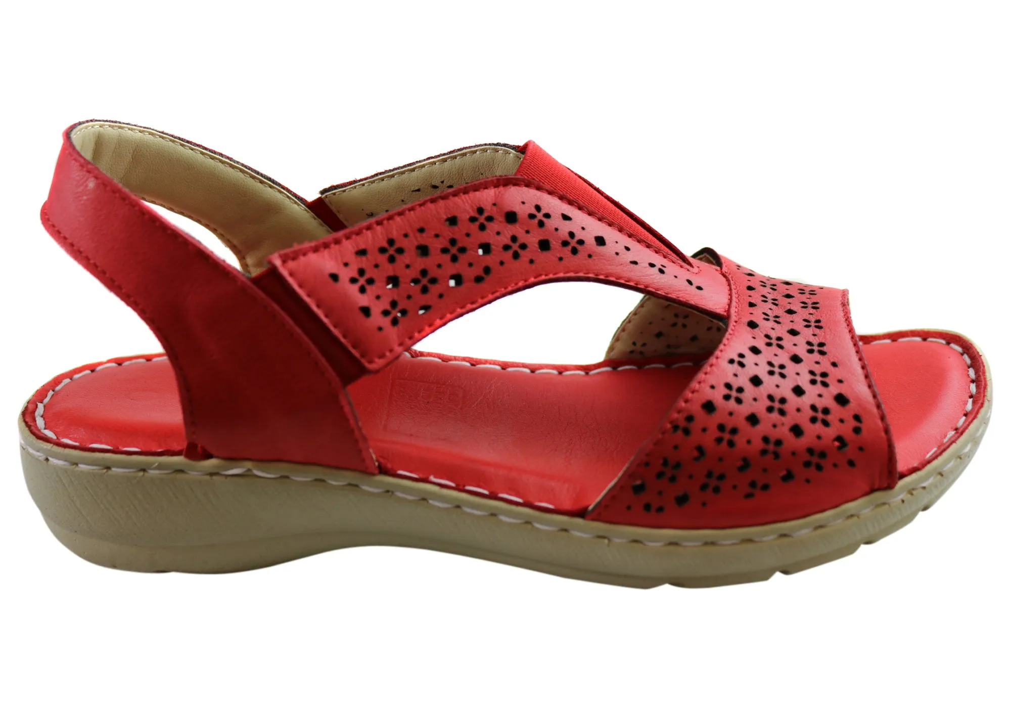 Boardwalk Glam Flat Orizonte Thera Womens European Comfortable Leather Sandals