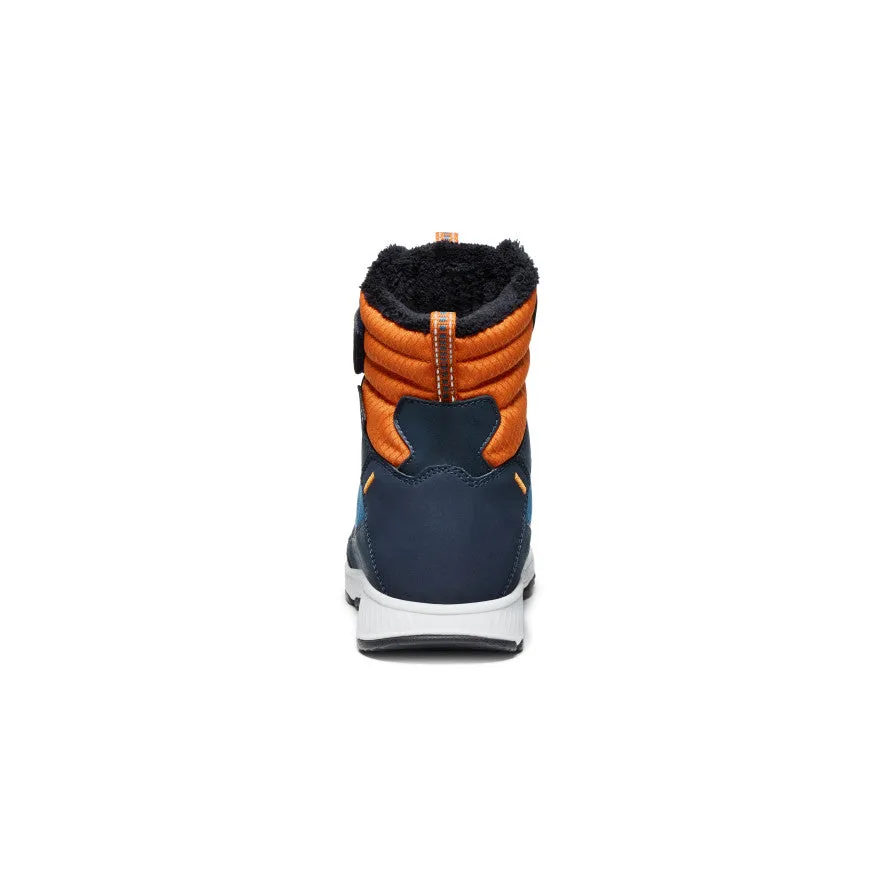 Pull Tab Street Sound Big Kids' Skua Waterproof Winter Boot  |  Sky Captain/Gold Flame