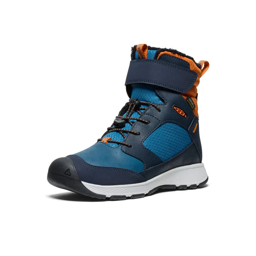 Big Kids' Skua Waterproof Winter Boot  |  Sky Captain/Gold Flame Modern Cut Outdoor Chore
