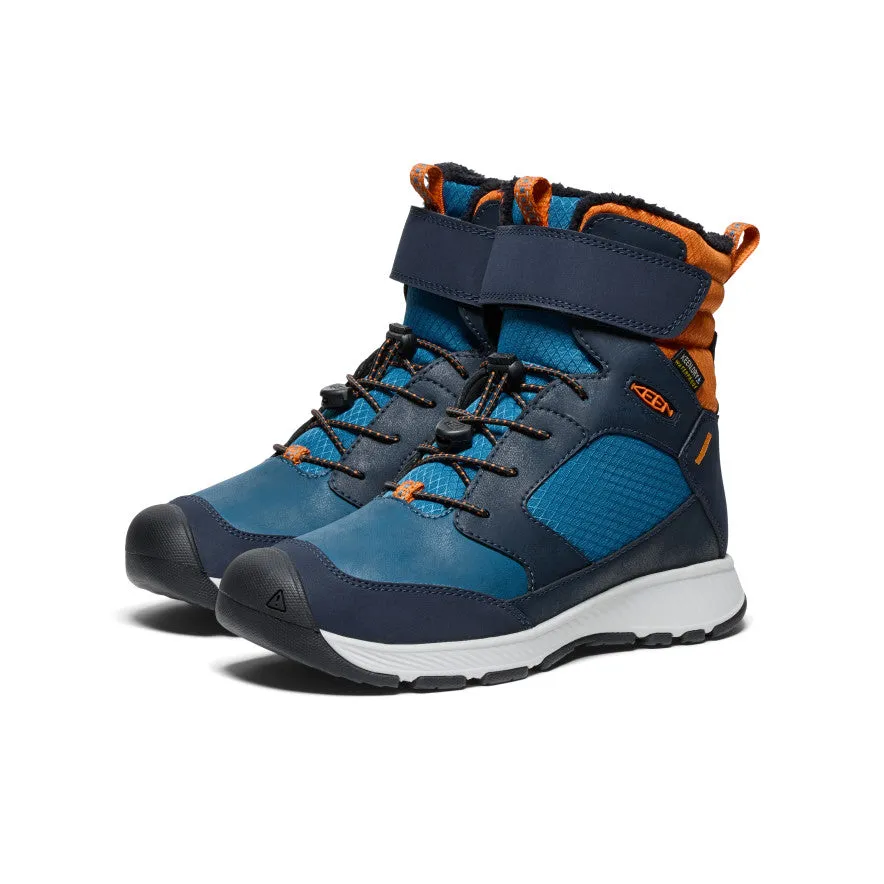 Trendy Protection Big Kids' Skua Waterproof Winter Boot  |  Sky Captain/Gold Flame