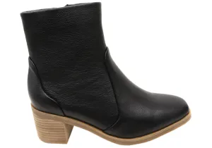 Elastic Ankle Breathable Uppers Hush Puppies Superb Womens Leather Comfortable Mid Heel Ankle Boots