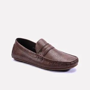 Brown Textured Loafers Men 0130937 Travel Shoes Ocean Path