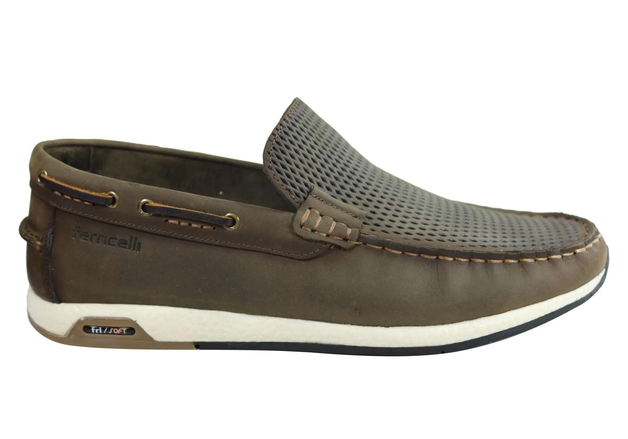 Any Outfit Flexible Fit Ferricelli Frank Mens Leather Comfy Casual Loafer Shoes Made In Brazil