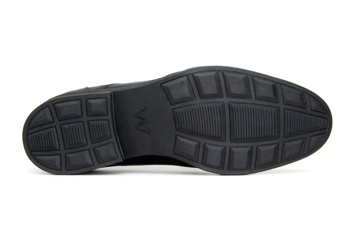 Breathable Material Feather Light Cold Weather 'Roma' classic vegan leather derby by Vincente Verde -  black