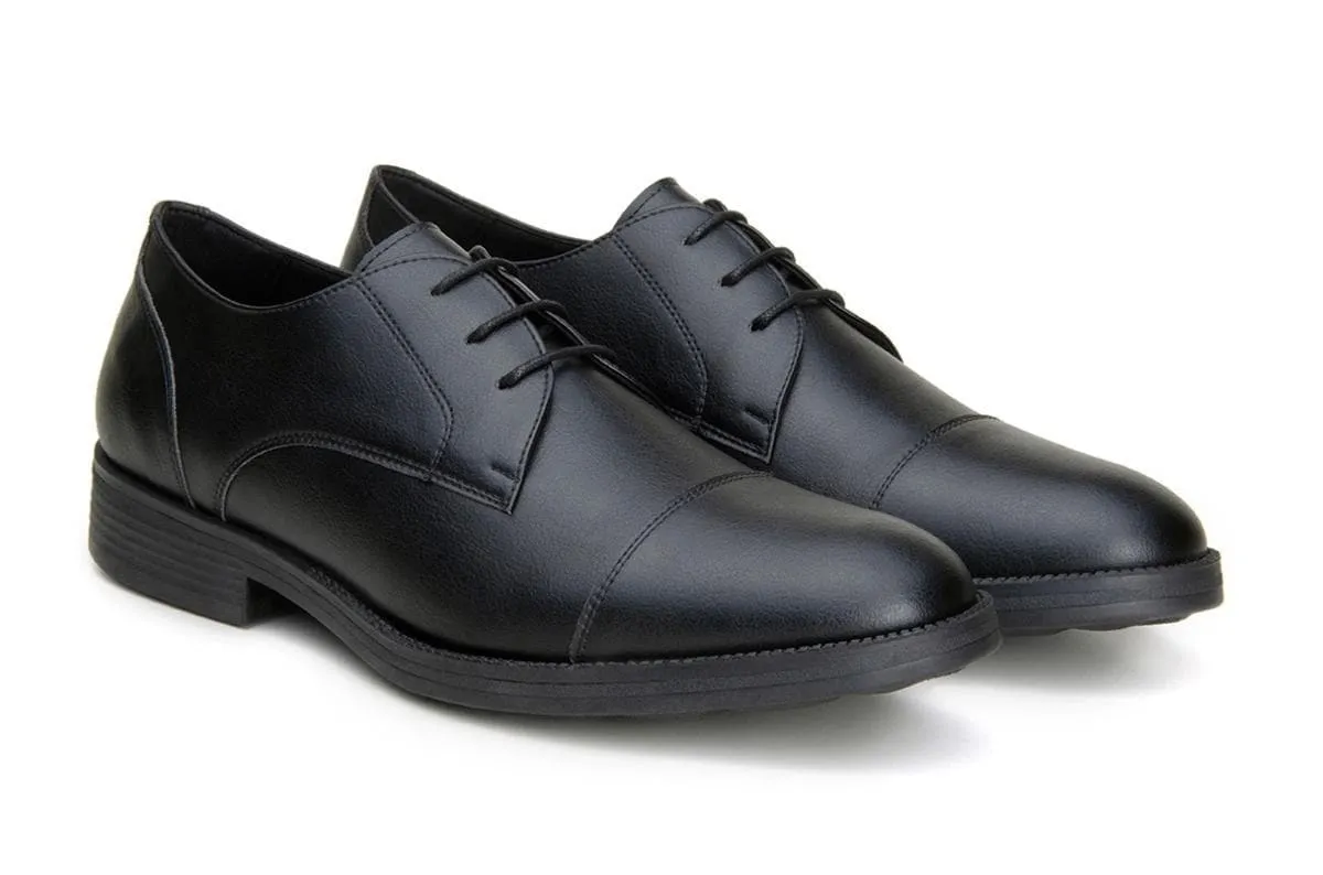 'Roma' classic vegan leather derby by Vincente Verde -  black Breathable Indoor Fitness Quick Step