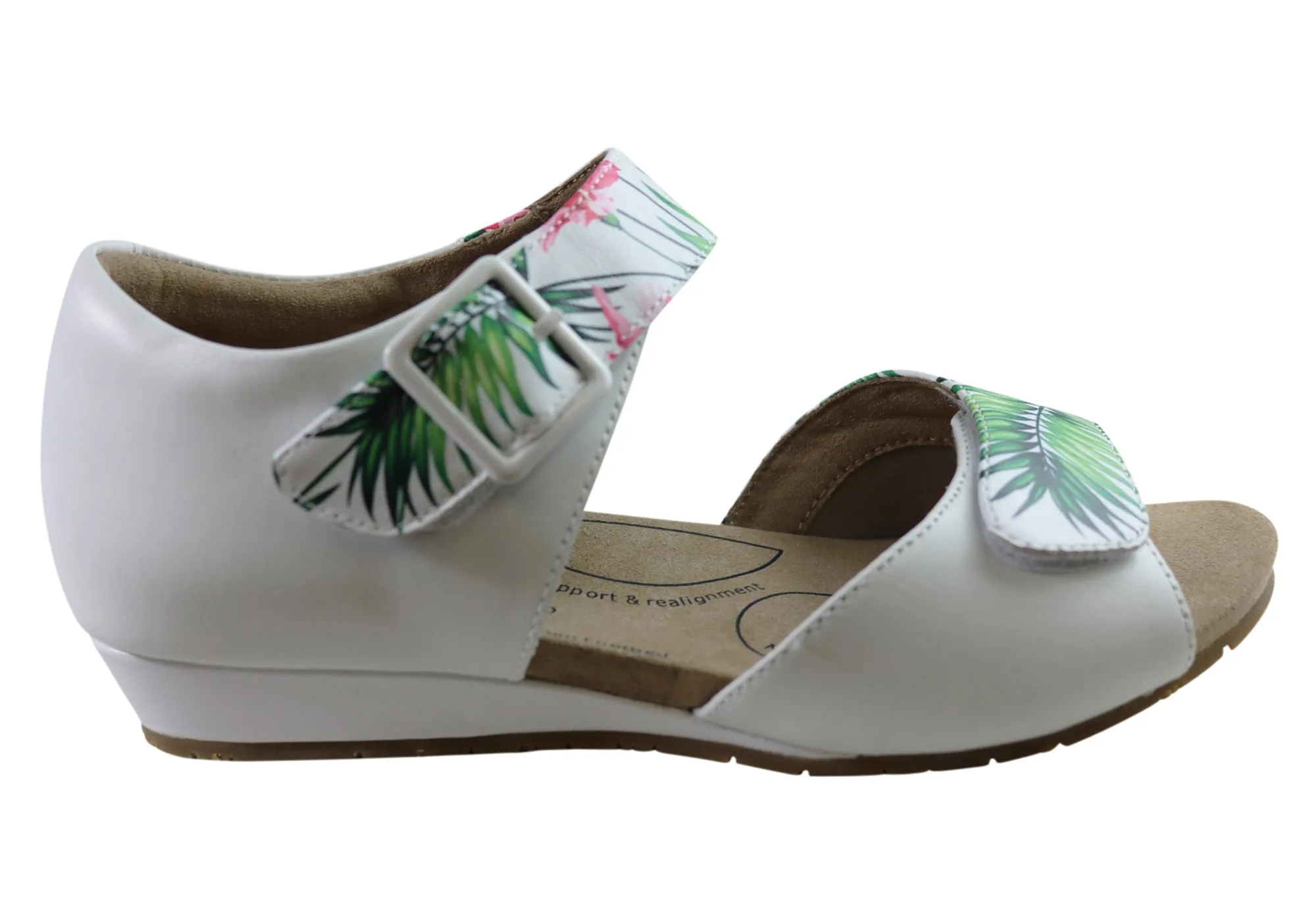 All Day Ventilated Design Homyped Ferra Womens Leather Comfortable Wide Width Sandals