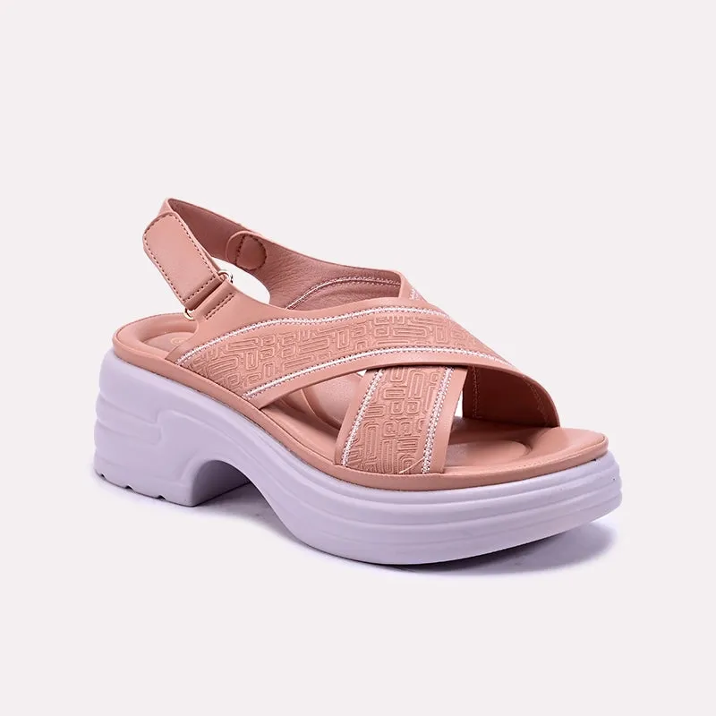 Wedge Sole Daywear Essential Peach Chunky Casual Sandals 0421384