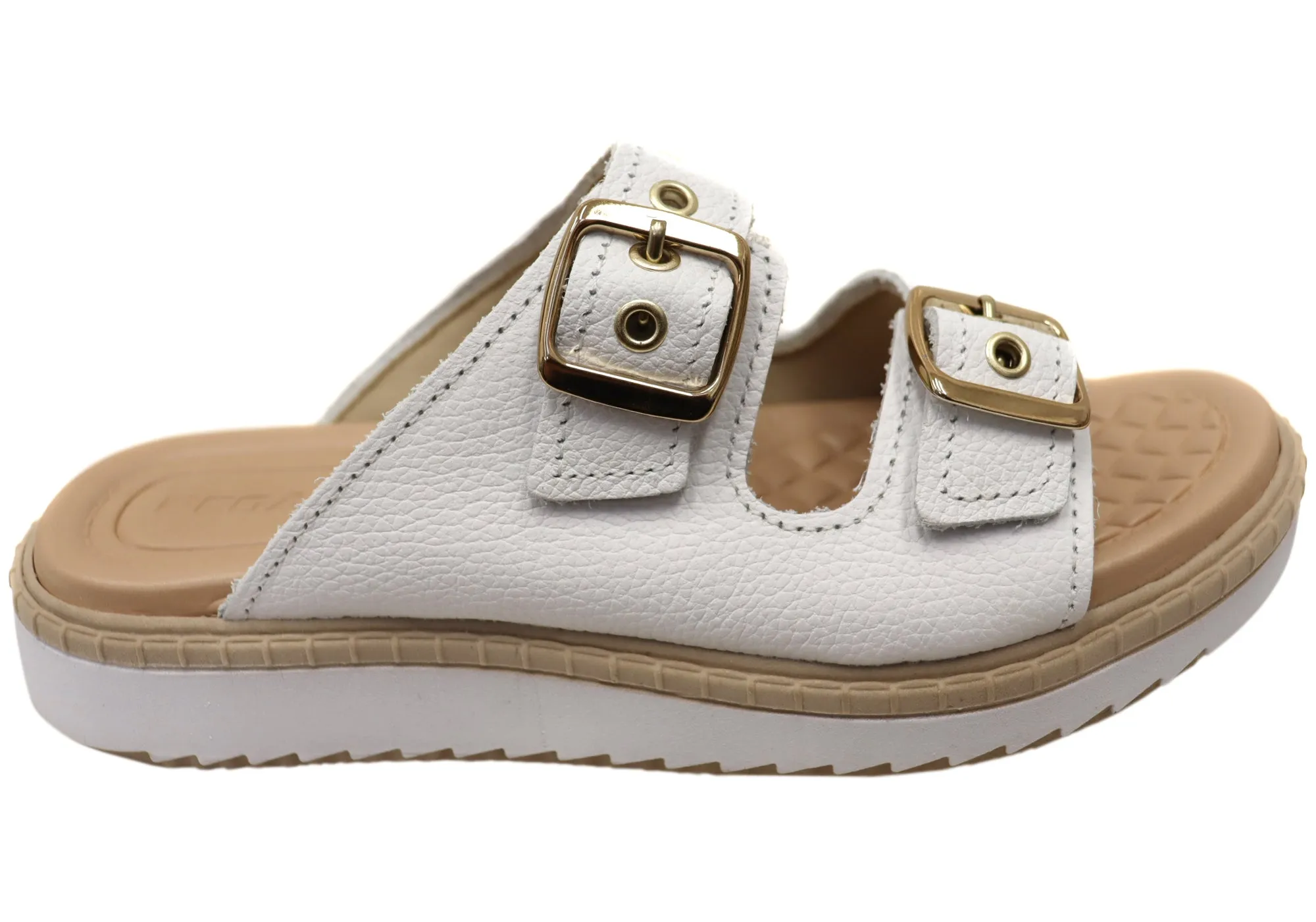 Pegada Arlineda Womens Comfortable Brazilian Leather Slides Sandals Effortless Walking