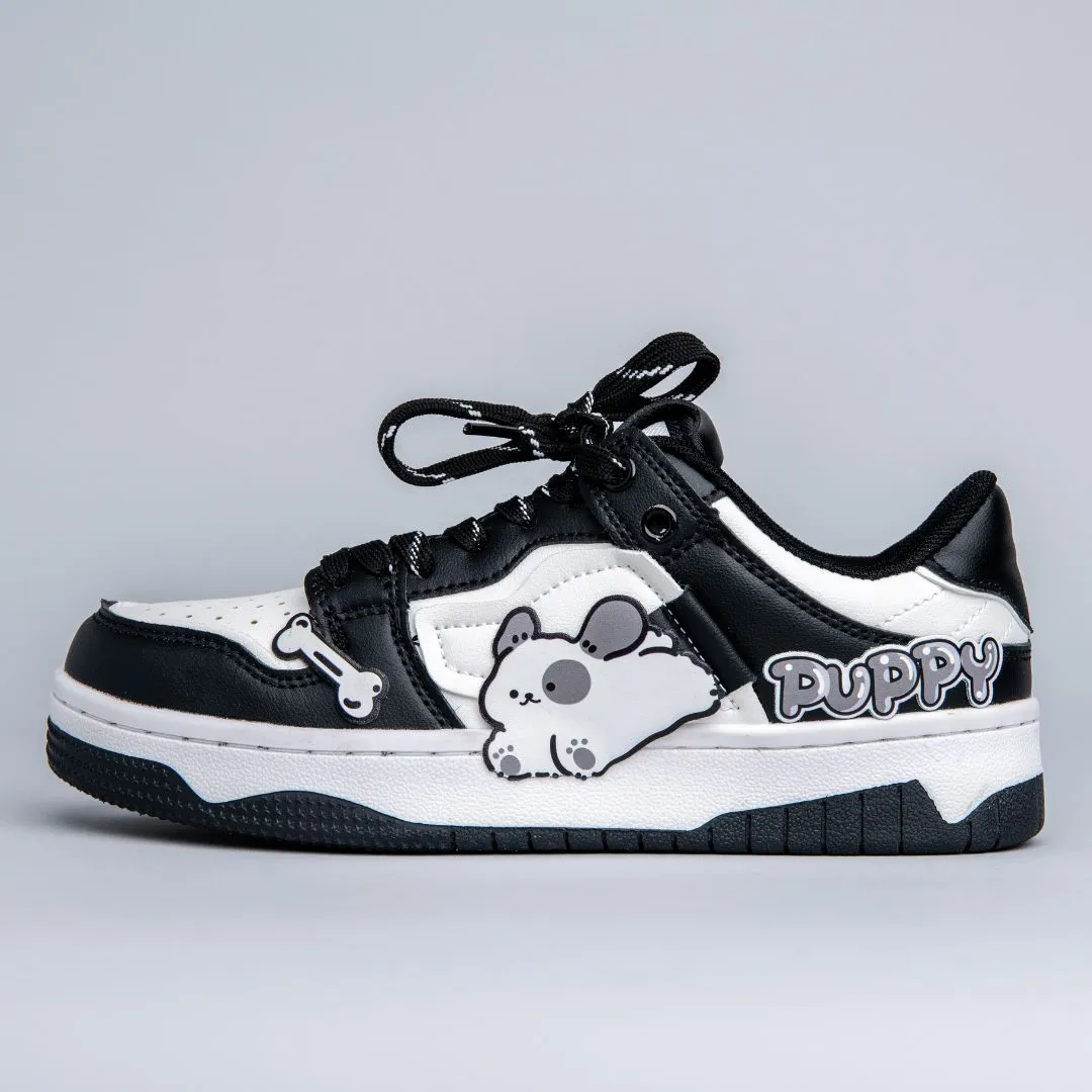 Pawfectly Playful Puppy Chunky Black Shoes - Unisex Form Ease Queen Touch