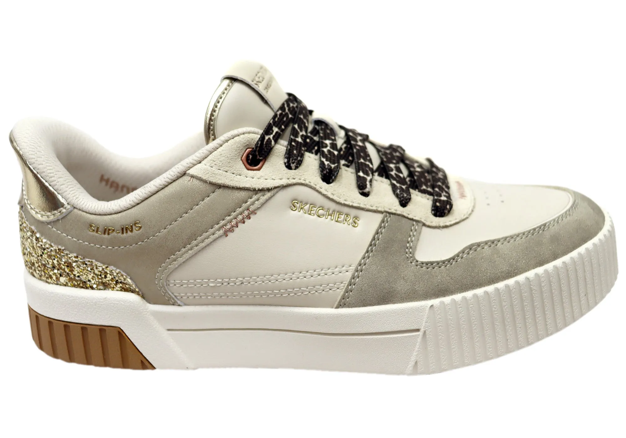 Skechers Womens Comfortable Slip Ins Jade Radiant Roar Shoes On Trend Street Ball