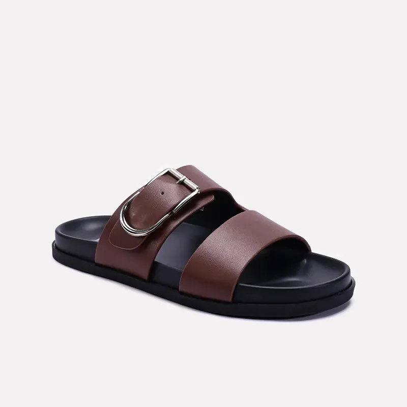 Comfortable insoles Brown Casual Slides For Men 0151108