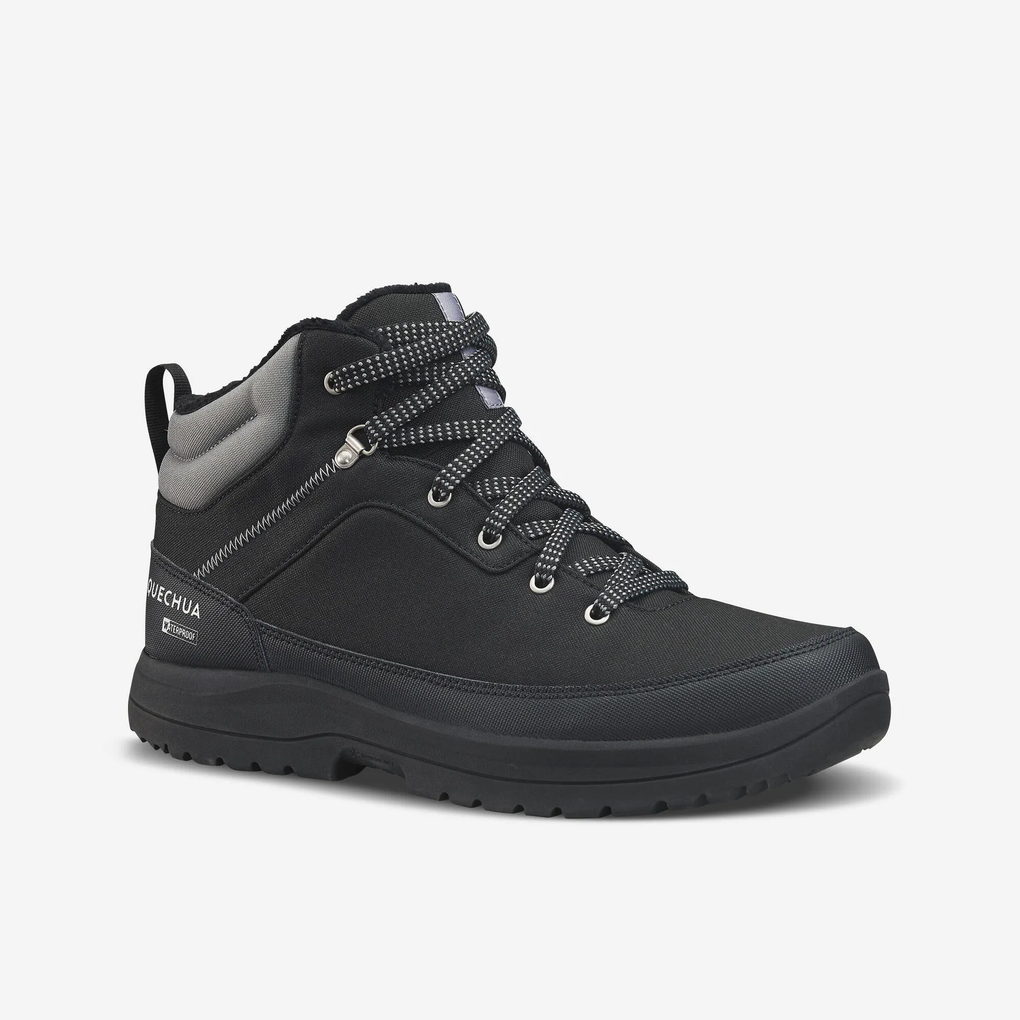 Insulated Fit Reinforced Form Windy Weather Quechua Men's warm and waterproof hiking boots - SH100 Mid-height