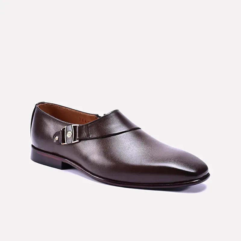 Bride Pair Quick Steps Monarch Brown Monk Strap Dress Shoes 0111145