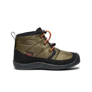 Stable Support Weather Resistant User Big Kids' Howser II Waterproof Chukka  |  Dark Olive/Gold Flame