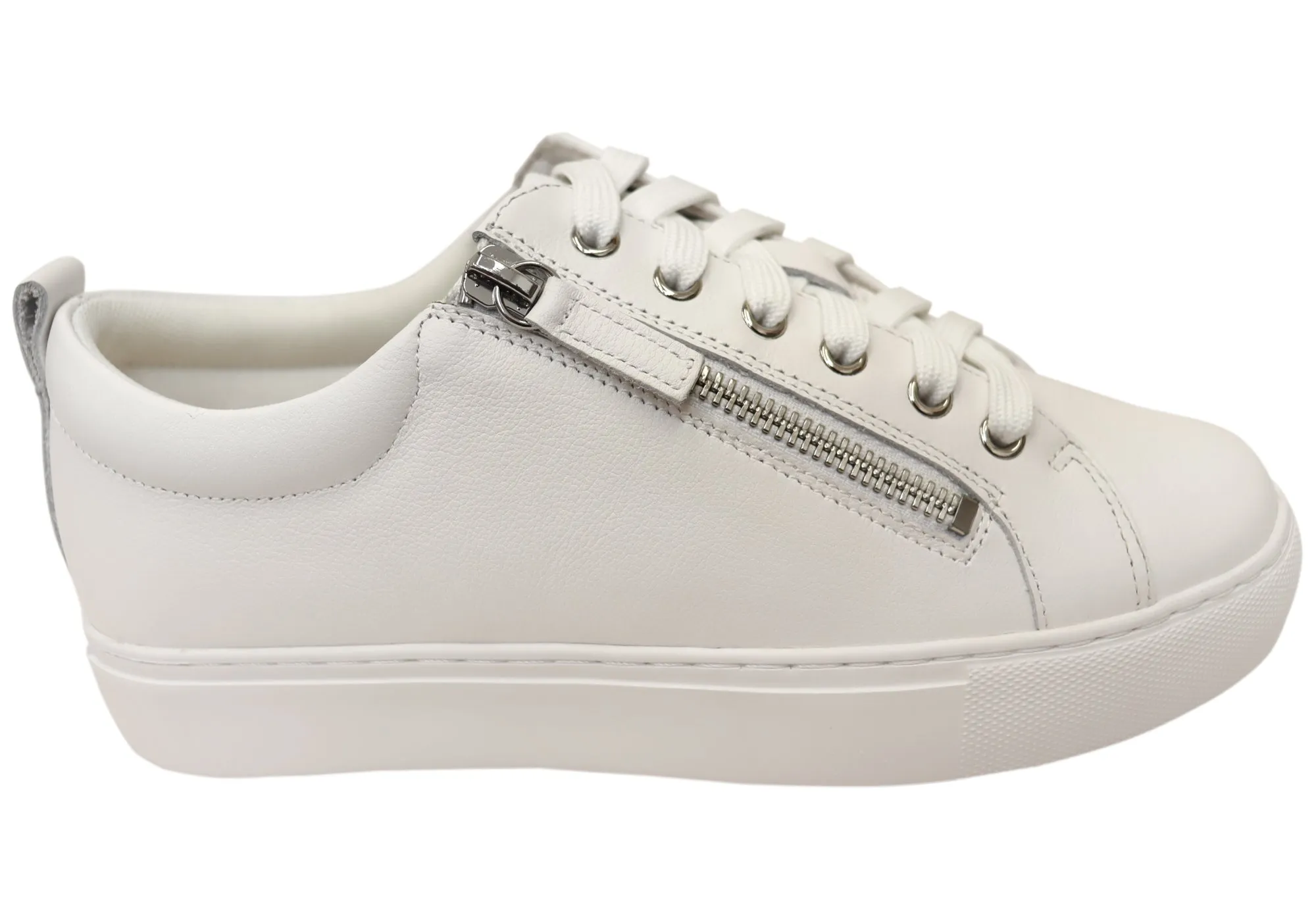 Reinforced Seams Florsheim Womens Comfortable Leather Sabrina Lace To Toe Sneakers