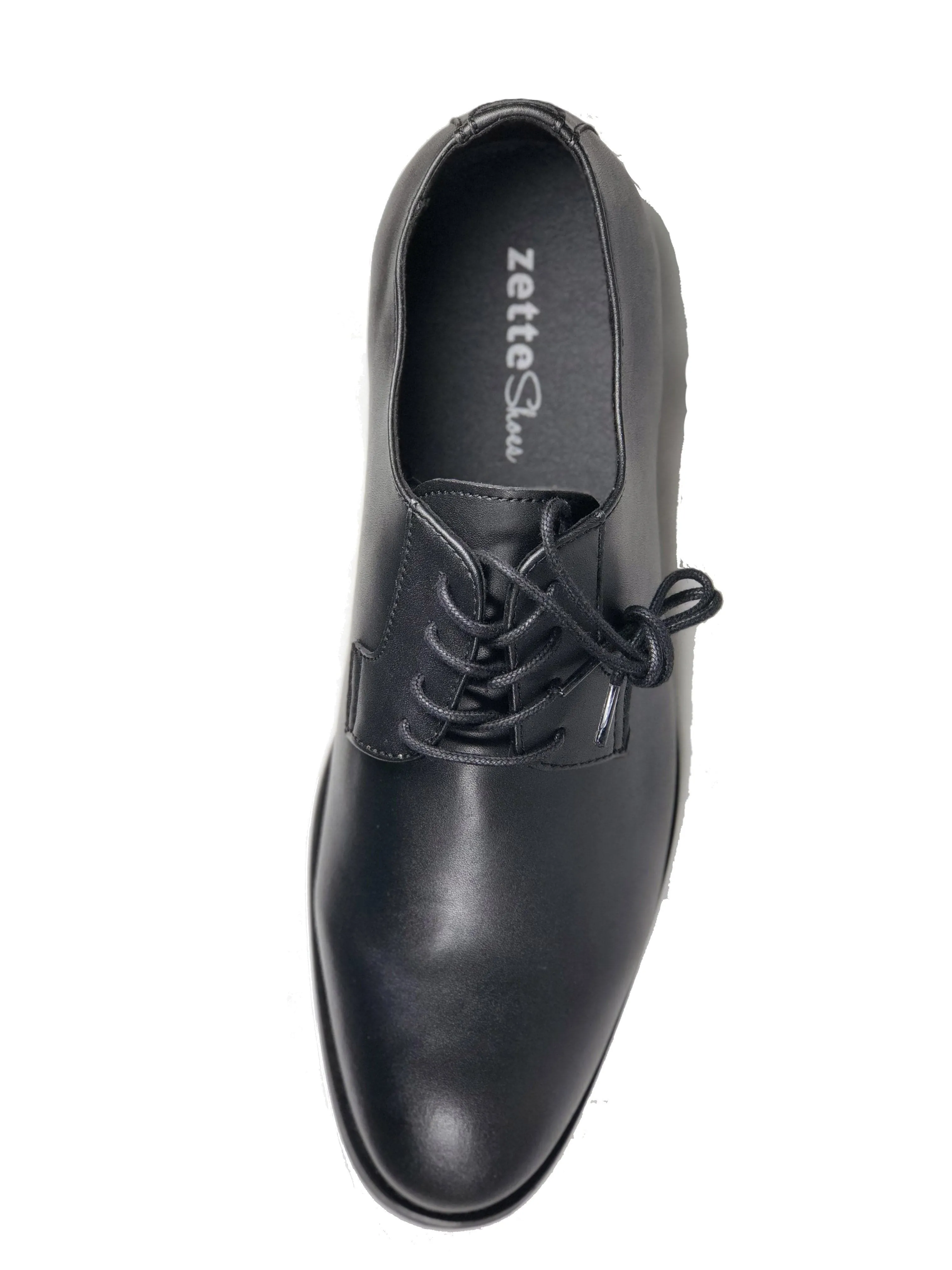 Daily Walk 'Gideon' classic vegan derby round toe by Zette Shoes - black