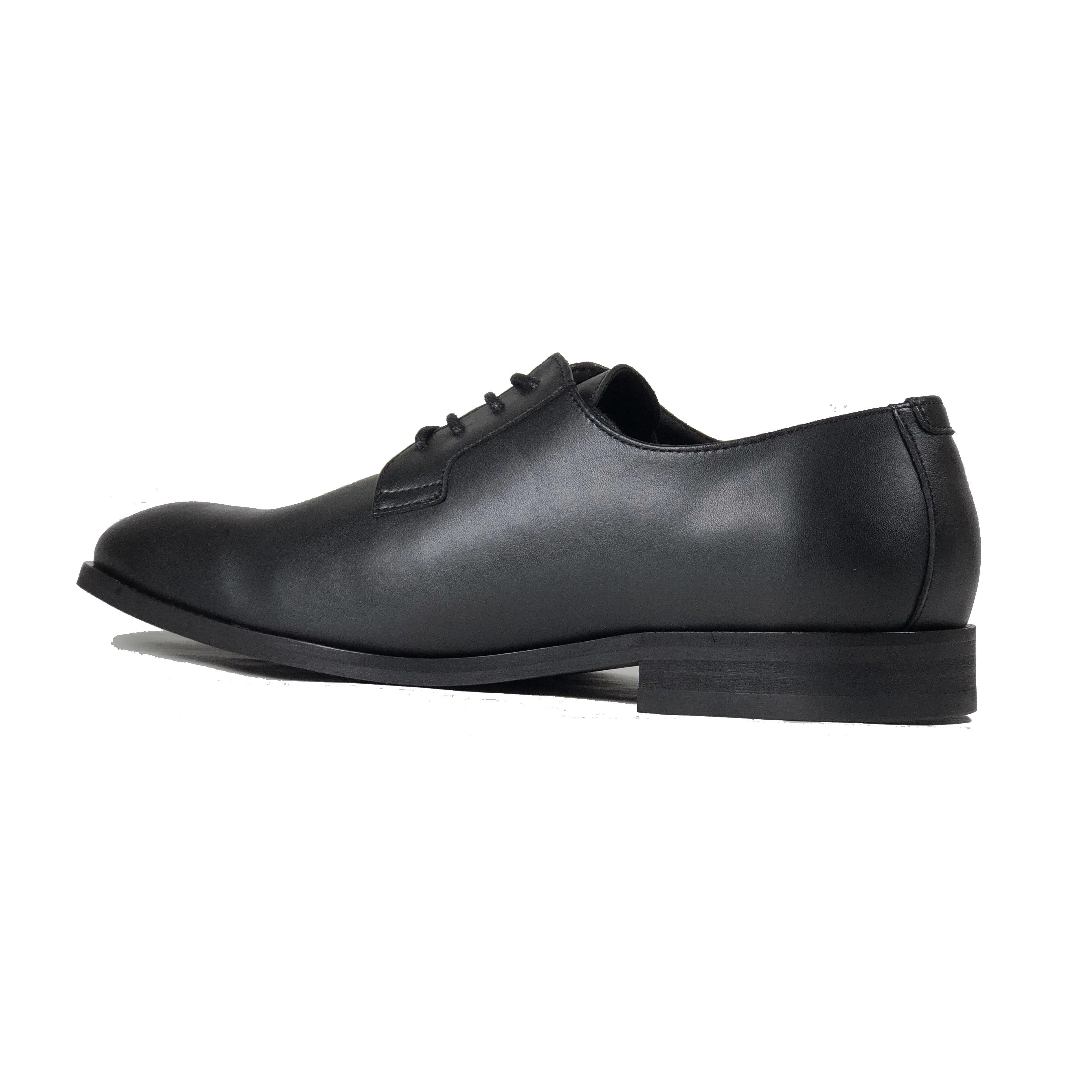 Business Mode Dark Edge 'Gideon' classic vegan derby round toe by Zette Shoes - black