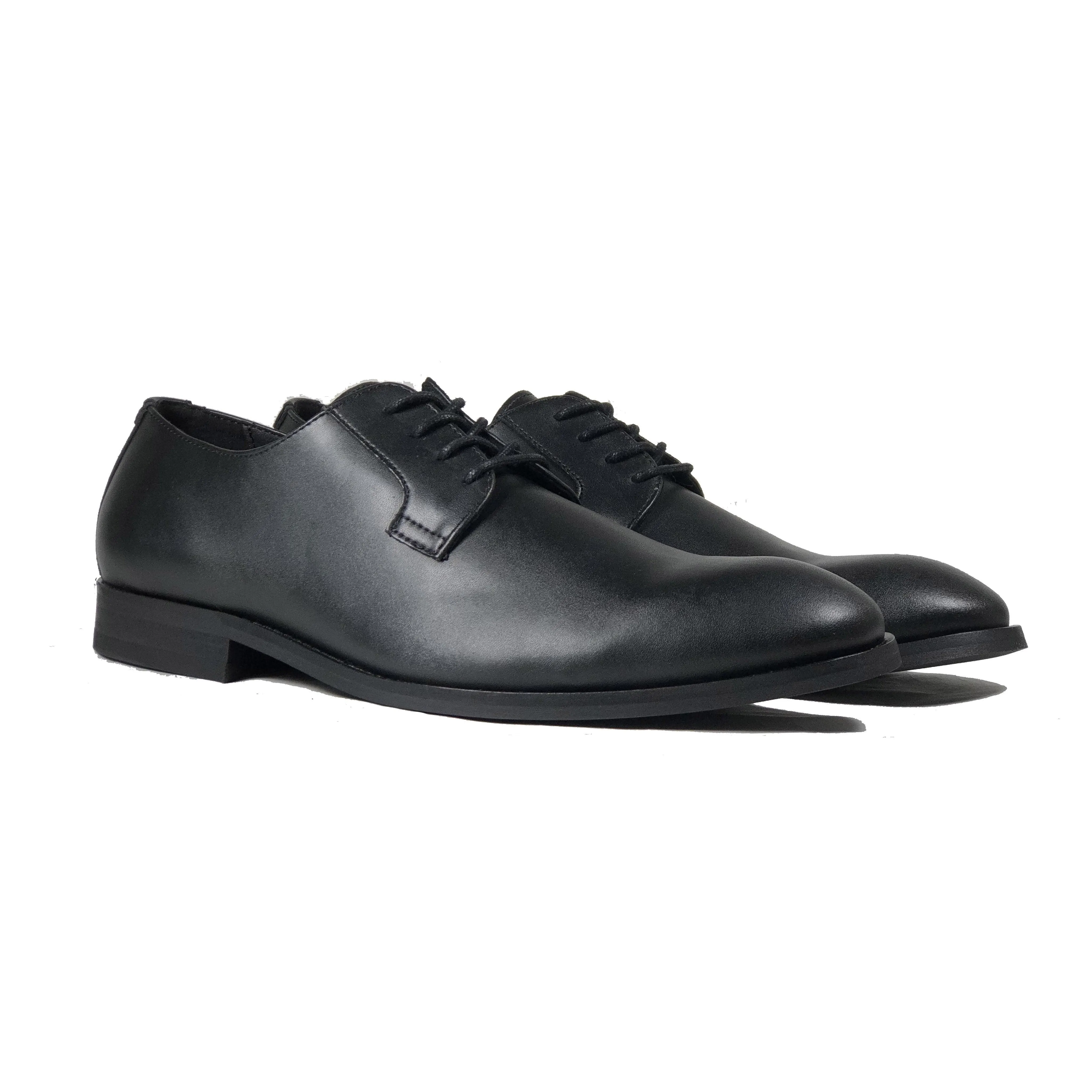 'Gideon' classic vegan derby round toe by Zette Shoes - black Comfort support Magic Mood