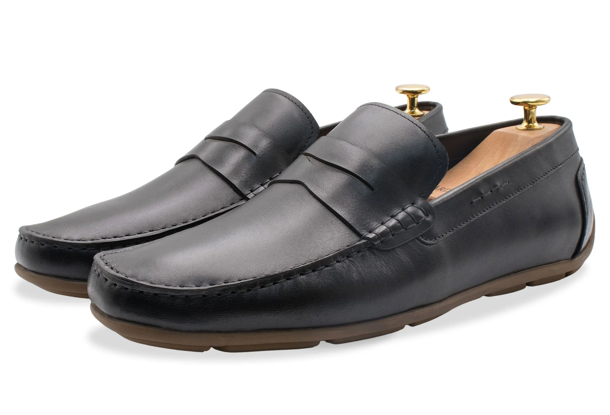 Gregores Black Penny Moccasins Soul Walk Anytime Go