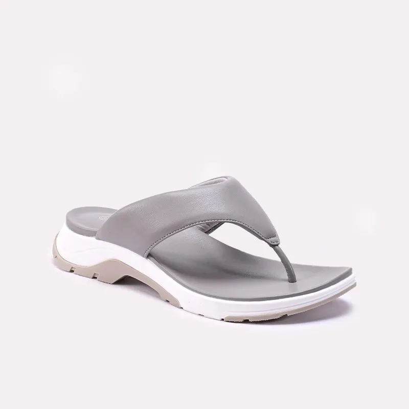 hook and loop closure Womens Gray Comfy Flip Flops 0413383