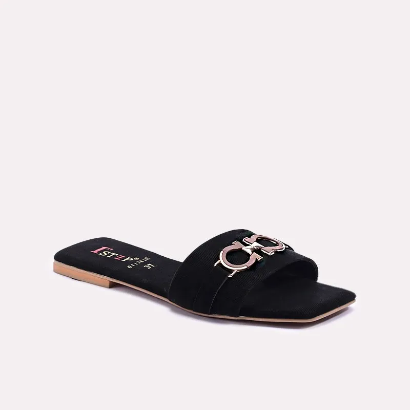 Cold Safe Work Life Black Flat Casual Slippers 0412816