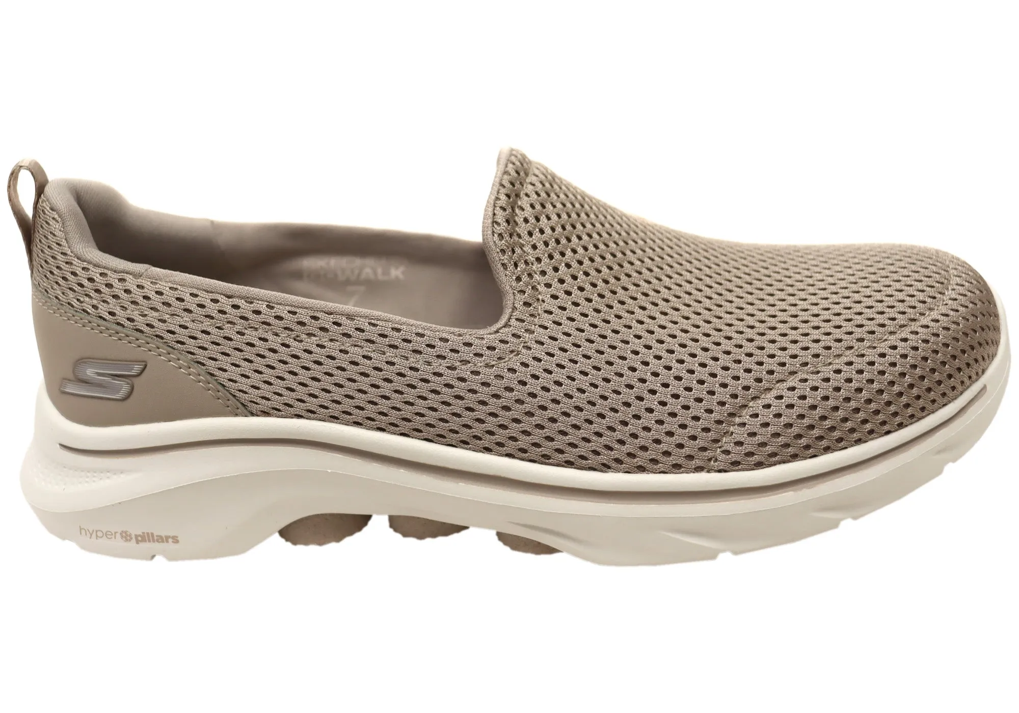 Wind Safe Skechers Womens GOwalk 7 Razi Comfortable Slip On Shoes Taupe