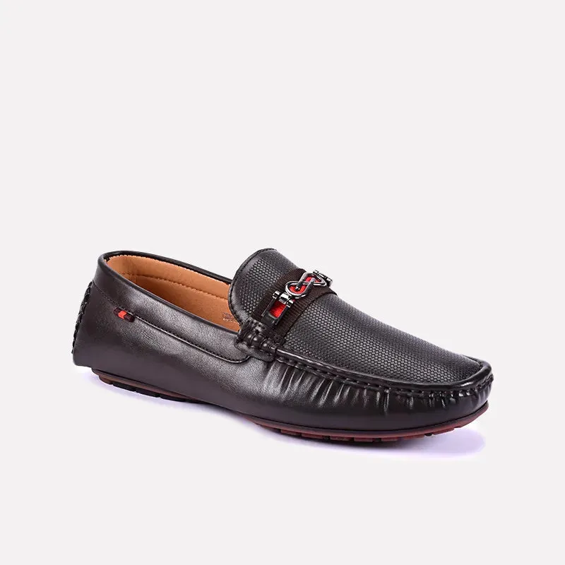 Beach Walk Basil Brown Classic Textured Loafers 0130829