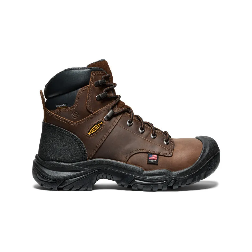 Men's Mt Vernon II 6" Waterproof Boot (Steel Toe)  |  Dark Earth/Black Lightweight Design Crisp Edge